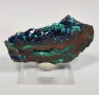 Azurite, Plancheite, Malachite on Copper, M'fouati, Bouenza Dept., Republic of the Congo