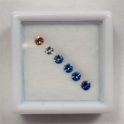 Benitoite Color Suite, 2.75 mm, with 1 Heat Treated Orange Benitoite