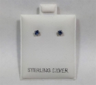 Benitoite Stud Earrings, .20 ctw, Sterling Silver