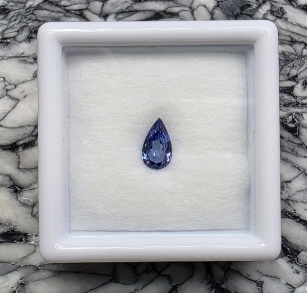 Faceted Benitoite, Pear / Teardrop Cut, .34 cts., VVS