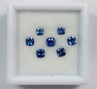 7 Faceted Benitoite Gemstones, Assorted Cushion cuts, 2.5 mm - 3.5 mm, 1.01 ctw