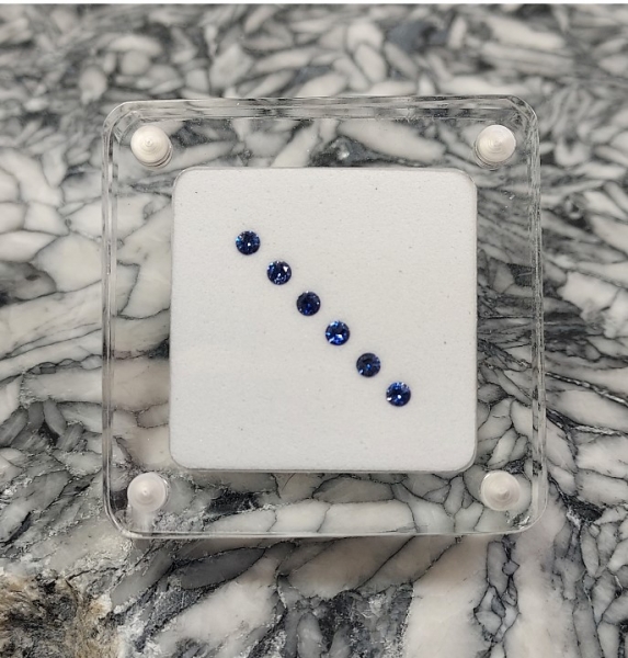 Faceted Benitoite Calibrated Color Line, 2.0 mm, Dark Blue