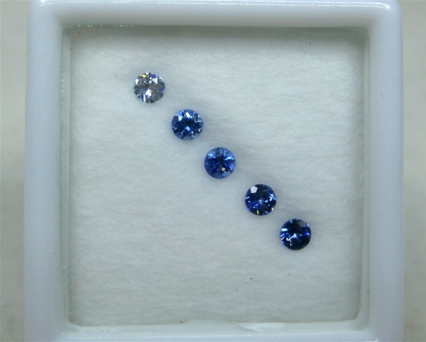 Benitoite Color Suite, 2.75 mm, 5 Stone set