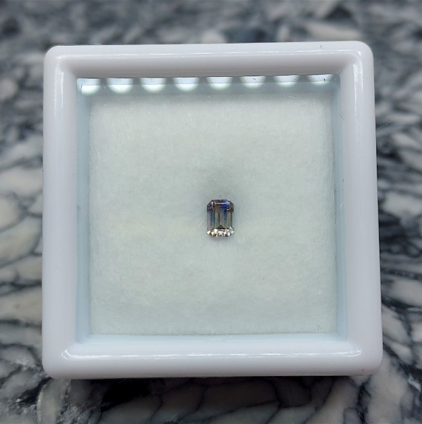 Heated Bi-Color Benitoite, .15 ctw., Benitoite Gem Mine, San Benito County, California