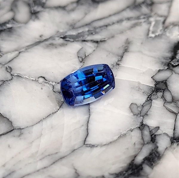 Faceted Benitoite, .62 cts., Elongated Cushion, with G.I.A. Report, San Benito County, California