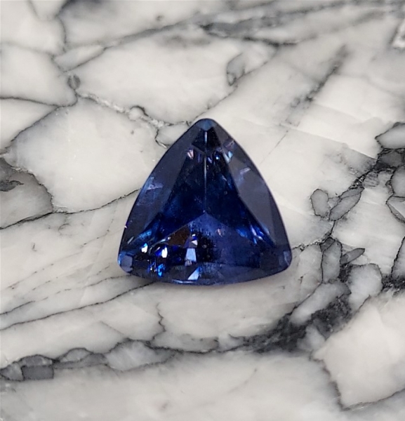 Faceted Benitoite, 1.73 cts., VVS, w/ G.I.A. Report, Unique Bi-coloration