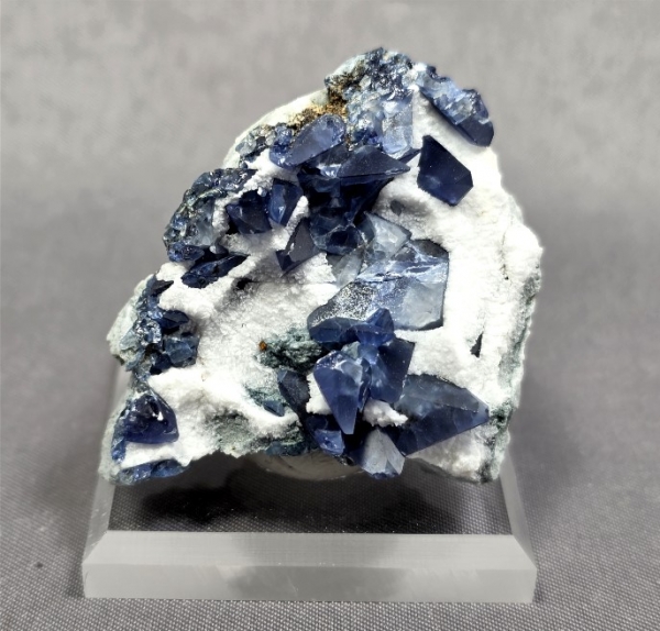 Benitoite with Natrolite on Matrix, Benitoite Gem Mine, San Benito County, California