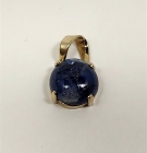 Benitoite Cabochon Pendant, 3.4 cts Benitoite, 14k Yellow Gold Mounting