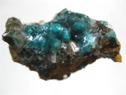 Rosasite in Calcite, Ojuela Mine, Mapimi, Durango, Mexico