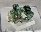 Quartz included with Dioptase & Duftite, Mindouli, Bouenza Dept., Republic of Congo
