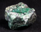 Beryl var. Emerald in Biotite with Calcite, Bahia, Brazil