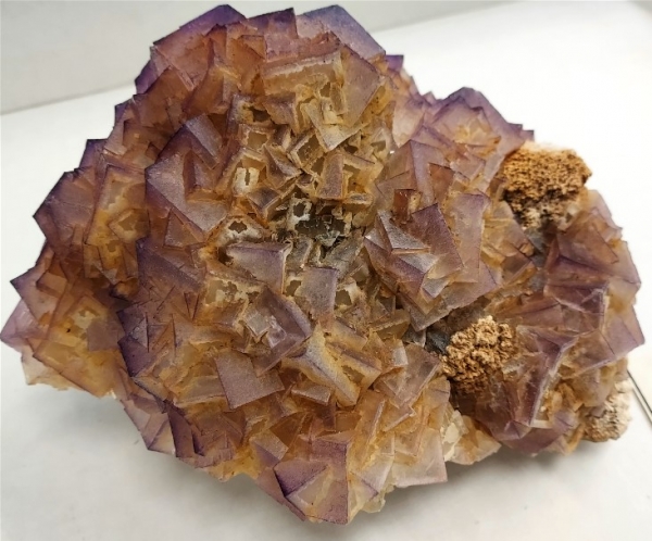 Fluorite over Calcite, with Barite, East Faircloth Vein, Woodford County, Kentucky