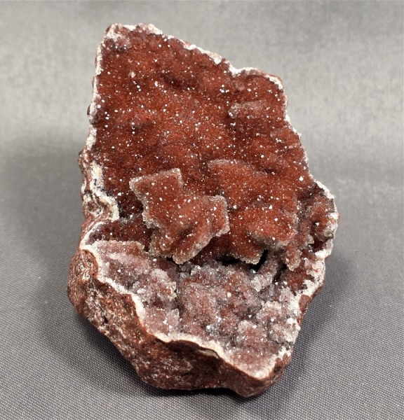 Hematite included Quartz over Wulfenite, M'fouati, Bouenza Dept., Republic of the Congo
