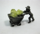 Pewter Miner Ore Cart with Brucite