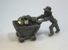 Pewter Miner Ore Cart with Pyrite