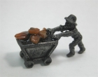 Pewter Miner Ore Cart with Wulfenite