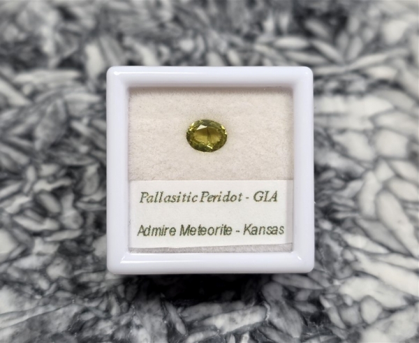 Pallasitic Peridot Gem .43 cts., Oval Cut, with G.I.A. Report