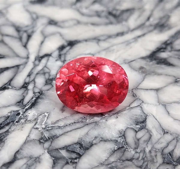 Faceted Rhodochrosite, 7.62 cts., Sweet Home Mine, Detroit City Portal, Alma, Colorado