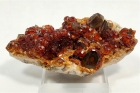 Spessartine Garnet w/ Smoky Quartz & Hyalite Opal, Wushan Spessartine Mine, China