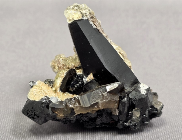 Smoky Quartz, Schorl & Hyalite Opal, Erongo Mountains, Namibia