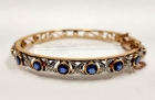 Vintage Yogo Sapphire & Diamond Bracelet, 7.25" inner Diameter, with G.I.A. Report